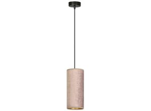 5901738920897 - Emibig Lighting - Emibig bente Schwarze schmale Pendel-Deckenleuchte mit rosa Stoffschirmen 1x E14