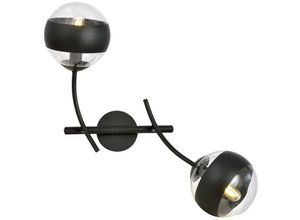 5901738921177 - Emibig Lighting - Emibig hunter Schwarze Globe-Wandlampe mit klaren schwarzen Glasschirmen 2x E14