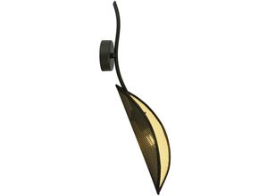 5901738921276 - Emibig Lighting - Emibig lotus Schwarze Designer-Wandlampe mit schwarzen goldenen Stoffschirmen 1x E14