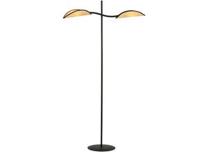 5901738921337 - Emibig Lighting - Emibig lotus Schwarze mehrarmige Stehlampe mit braunen Stoffschirmen 2x E14