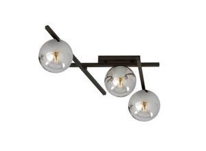 5901738921399 - Emibig Lighting - Emibig smart Schwarze Globe-Deckenleuchte mit Graphitglasschirmen 3x E14