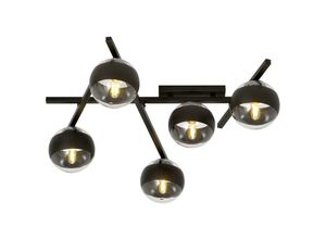 5901738921443 - Emibig Lighting - Emibig smart Schwarze Kugel-Deckenleuchte mit klaren schwarzen Glasschirmen 5x E14