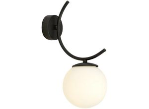 5901738921511 - Emibig Lighting - Emibig boston Schwarze Globe-Wandlampe mit weißen Glasschirmen 1x E14