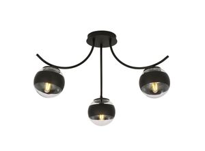 5901738921566 - Emibig Lighting - Emibig boston Schwarze mehrarmige Kugel-Deckenleuchte mit klaren schwarzen Glasschirmen 3x E14