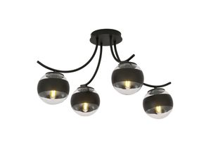 5901738921573 - Emibig Lighting - Emibig boston Schwarze mehrarmige Kugel-Deckenleuchte mit klaren schwarzen Glasschirmen 4x E14