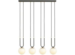 5901738921627 - Emibig Lighting - Emibig glam Schwarze Globe Bar Pendel-Deckenleuchte mit weißen Glasschirmen 4x E14