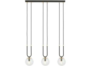 5901738921641 - Emibig Lighting - Emibig glam Schwarze Globe Bar Pendel-Deckenleuchte mit klaren Glasschirmen 3x E14