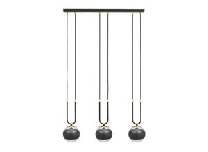 5901738921672 - Emibig Lighting - Emibig glam Black Globe Bar Pendel-Deckenleuchte mit klaren schwarzen Glasschirmen 3x E14