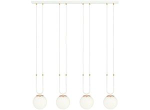 5901738921719 - Emibig Lighting - Emibig glam White Globe Bar Pendel-Deckenleuchte mit weißen Glasschirmen 4x E14