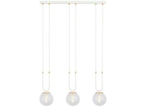 5901738921733 - Emibig Lighting - Emibig glam Weiße Globe Bar Pendel-Deckenleuchte mit klaren Glasschirmen 3x E14