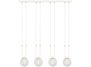 5901738921740 - Emibig Lighting - Emibig glam Weiße Globe Bar Pendel-Deckenleuchte mit klaren Glasschirmen 4x E14