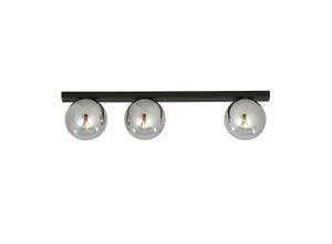 5901738921863 - Emibig Lighting - Emibig fit Schwarze Globe-Deckenleuchte mit Graphitglasschirmen 3x E14