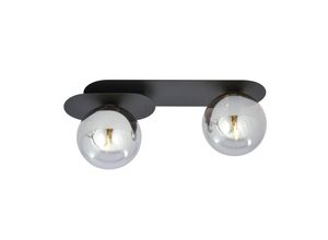 5901738922105 - Emibig Lighting - Emibig plaza Schwarze Globe-Deckenleuchte mit Graphitglasschirmen 2x E14