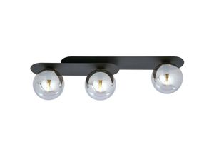 5901738922112 - Emibig Lighting - Emibig plaza Schwarze Globe-Deckenleuchte mit Graphitglasschirmen 3x E14