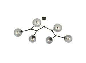 5901738922198 - Emibig Lighting - Emibig space Schwarze Globe-Deckenleuchte mit Graphitglasschirmen 6x E14