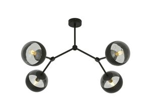 5901738922228 - Emibig Lighting - Emibig space Schwarze Kugel-Deckenleuchte mit klaren schwarzen Glasschirmen 4x E14