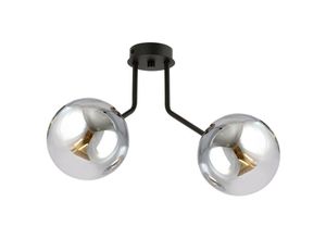 5901738922242 - Emibig Lighting - Emibig nova Schwarze Globe-Deckenleuchte mit Graphitglasschirmen 2x E14