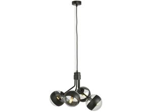 5901738922303 - Emibig Lighting - Emibig nova Black Globe Pendel-Deckenleuchte mit klaren schwarzen Glasschirmen 4x E14