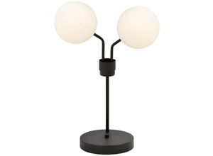 5901738922372 - Emibig Lighting - Emibig nova Schwarze Kugel-Tischlampe mit weißen Glasschirmen 2x E14