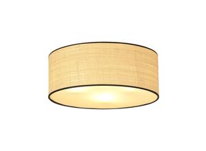 5901738922914 - Emibig Lighting - Emibig aston Zylindrische Deckenleuchte im schwarzen Rattan-Design mit braunen Stoffschirmen 3x E27