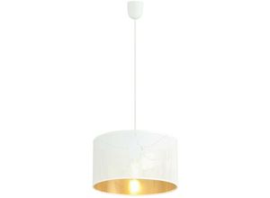 5901738922983 - Emibig Lighting - Emibig aston Schwarze zylindrische Pendel-Deckenleuchte mit weißen goldenen Stoffschirmen 1x E27