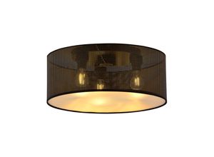 5901738923034 - Emibig Lighting - Emibig aston Schwarze zylindrische Deckenleuchte mit schwarzen goldenen Stoffschirmen 3x E27