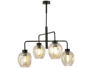 5901738923102 - Emibig Lighting - Emibig lukka Schwarze mehrarmige Pendel-Deckenleuchte mit bernsteinfarbenen Glasschirmen 4x E27