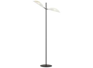 5901738923294 - Emibig Lighting - Emibig vene Schwarze mehrarmige Stehlampe mit weißen goldenen Stoffschirmen 2x E14