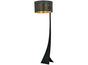 5901738923300 - Emibig Lighting - Emibig estrella Schwarze Stehlampe mit Schirm mit schwarzen goldenen Stoffschirmen 1x E27