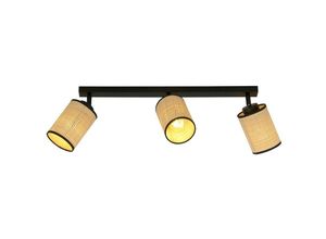 5901738923492 - Emibig Lighting - Emibig yoga Schwarze Deckenstrahlerleiste mit braunen Stoffschirmen 3x E14