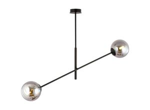 5901738923522 - Emibig Lighting - Emibig linear Schwarze moderne Pendel-Deckenleuchte mit Graphitglasschirmen 2x E14