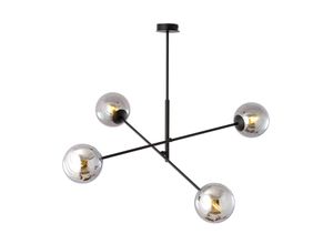 5901738923539 - Emibig Lighting - Emibig linear Schwarze mehrarmige Pendel-Deckenleuchte mit Graphitglasschirmen 4x E14