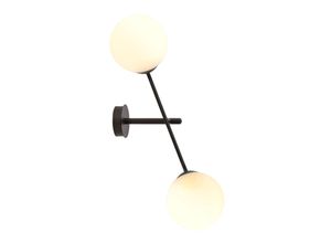 5901738923607 - Emibig Lighting - Emibig linear Moderne schwarze Wandlampe mit weißen Glasschirmen 2x E14