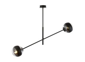 5901738923621 - Emibig Lighting - Emibig linear Schwarze zeitgenössische Pendel-Deckenleuchte mit klaren schwarzen Glasschirmen 2x E14