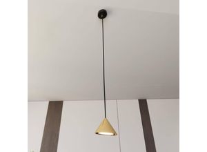 5901738929050 - Pendelleuchte Elit 1-flammig goldfarben Metall Abhängung 100 cm