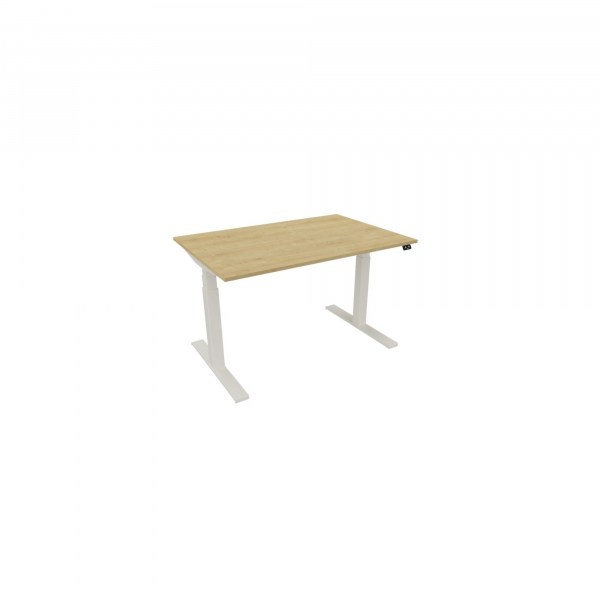 5901747098266 - Schreibtisch eModel 30 810058971 elektrisch höhenverstellbar 65-130cm (H) 120x80cm (BxT) rechteckig hamilton oak   weiß 59