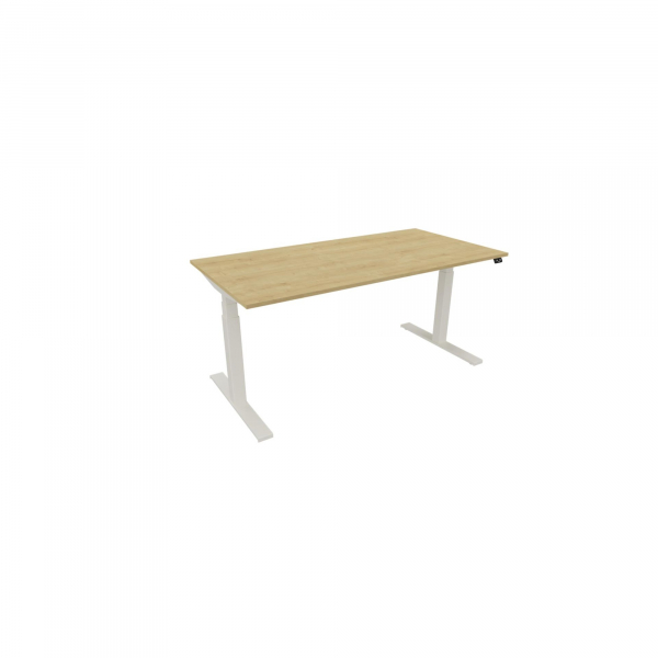 5901747098426 - Schreibtisch eModel 30 810073271 elektrisch höhenverstellbar 65-131cm (H) 160x80cm (BxT) rechteckig hamilton oak   weiß 59