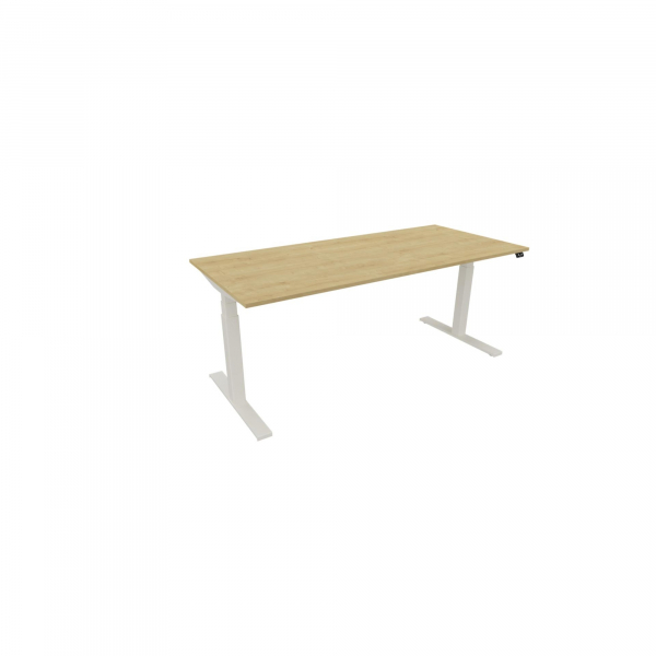 5901747098501 - Schreibtisch eModel 30 810073471 elektrisch höhenverstellbar 65-131cm (H) 180x80cm (BxT) rechteckig hamilton oak   weiß 59