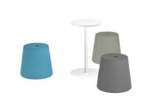 5901747144345 - NowyStyl Pouf Set Versi 3 Sitzhocker inklusive Tisch blau dunkelgrau hellgrau weiß