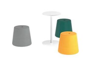 5901747144376 - NowyStyl Pouf Set Versi 3 Sitzhocker inklusive Tisch petrol gelb hellgrau weiß