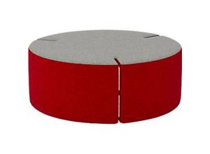 5901747148459 - NowyStyl Sitzpouf TriPly L modular Silvertex-Stoff ø 115 cm grau rot