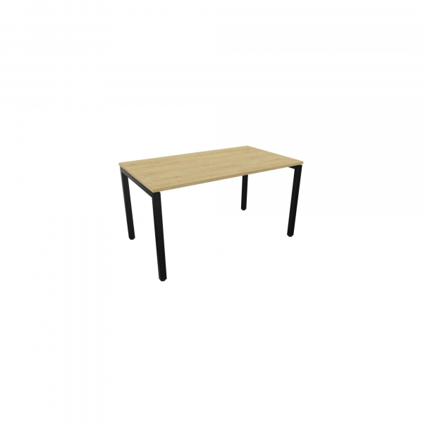 5901747153675 - Schreibtisch 810074571 Rohr in Rohr-System 64-86cm (H) 140x80cm (BxT) rechteckig hamilton oak   schwarz 5901747153675 Nowy 