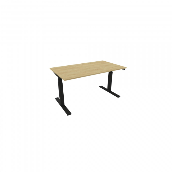 5901747153811 - Schreibtisch eModel 30 810073171 elektrisch höhenverstellbar 65-131cm (H) 140x80cm (BxT) rechteckig hamilton oak   schwarz