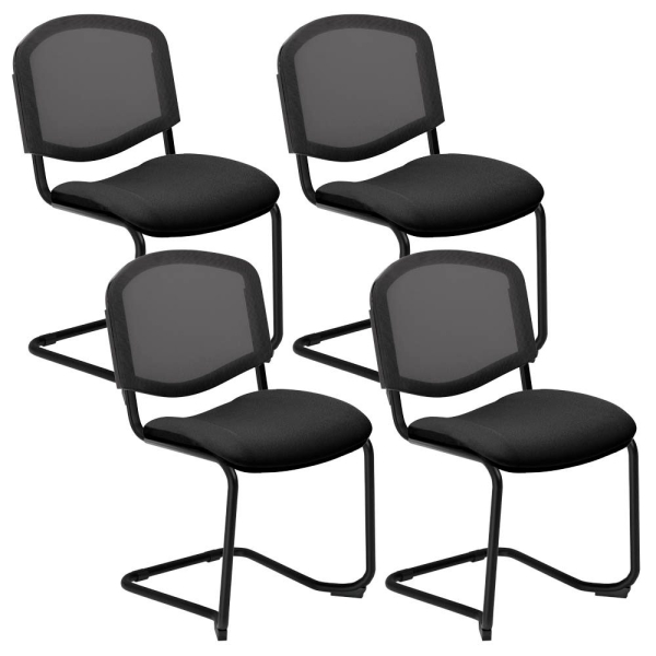 5901747157017 - Besucherstuhl Iso Ergo Mesh anthrazit schwarz   schwarz ohne Armlehnen Freischwinger 5901747157017 4 Stück