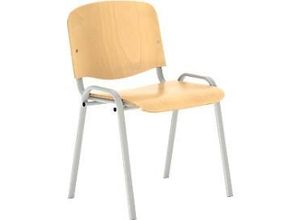 5901747249309 - Besucherstuhl NowyStyl ISO WOOD ohne Armlehnen stapelbar bis 10 Stück B 460 x T 400 x H 450 mm Buche alusilber