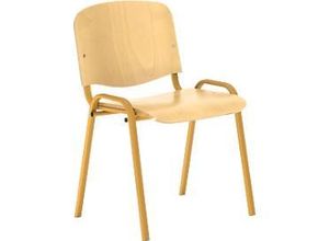 5901747249330 - Besucherstuhl NowyStyl ISO WOOD ohne Armlehnen stapelbar bis 10 Stück B 460 x T 400 x H 450 mm Buche gelb