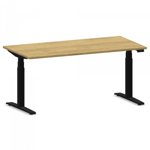 5901747585834 - Schreibtisch eModel 20 810057970 höhenverstellbar 180x100cm (BxT) rechteckig hickory   jet schwarz 5901747585834 Nowy Styl