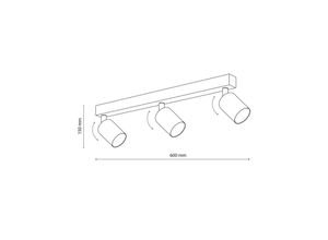 5901780561819 - Deckenspot Top justierbar braun dreiflammig linear