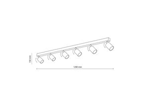 5901780561833 - Deckenspot Top justierbar braun sechsflammig linear