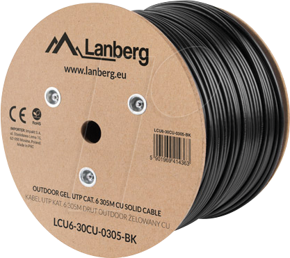 5901969414370 - UTP starres Netzwerkkabel der Kategorie 6 LCU6-30CU-0305-BK Schwarz 305 m